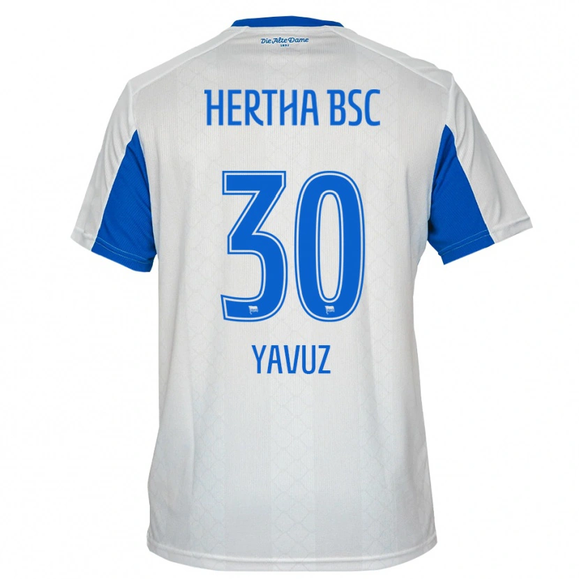 Danxen Kinder Senanur Yavuz #30 Weiß Blau Auswärtstrikot Trikot 2025/26 T-Shirt