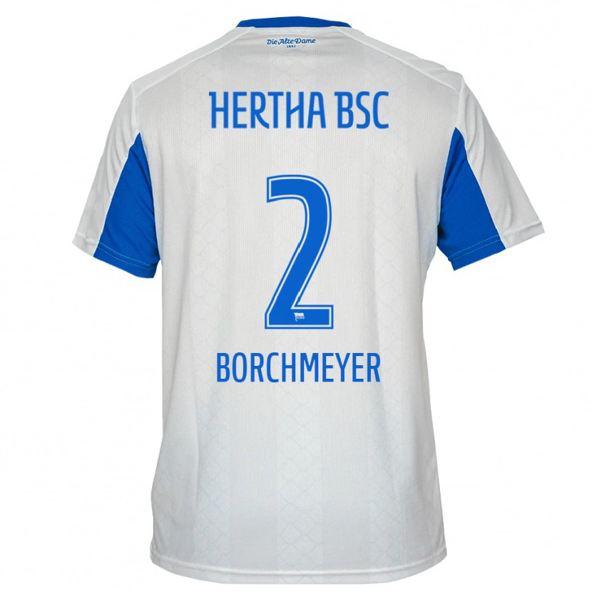 Danxen Kinder Ronja Borchmeyer #2 Weiß Blau Auswärtstrikot Trikot 2025/26 T-Shirt