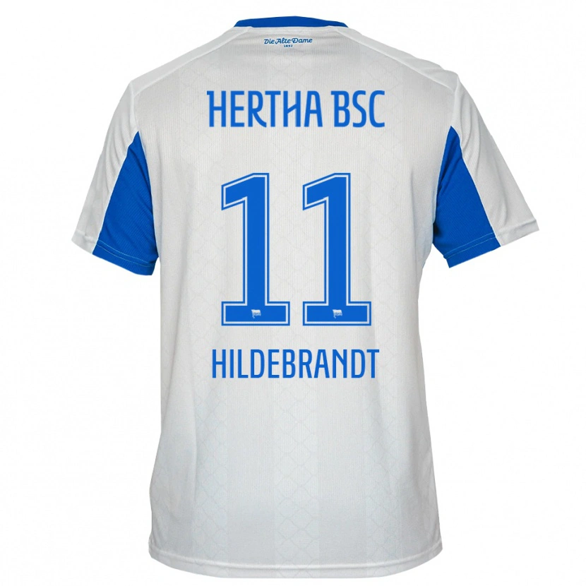Danxen Kinder Niklas Hildebrandt #11 Weiß Blau Auswärtstrikot Trikot 2025/26 T-Shirt