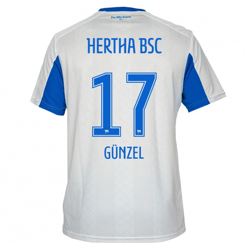 Danxen Kinder Maximilian Günzel #17 Weiß Blau Auswärtstrikot Trikot 2025/26 T-Shirt