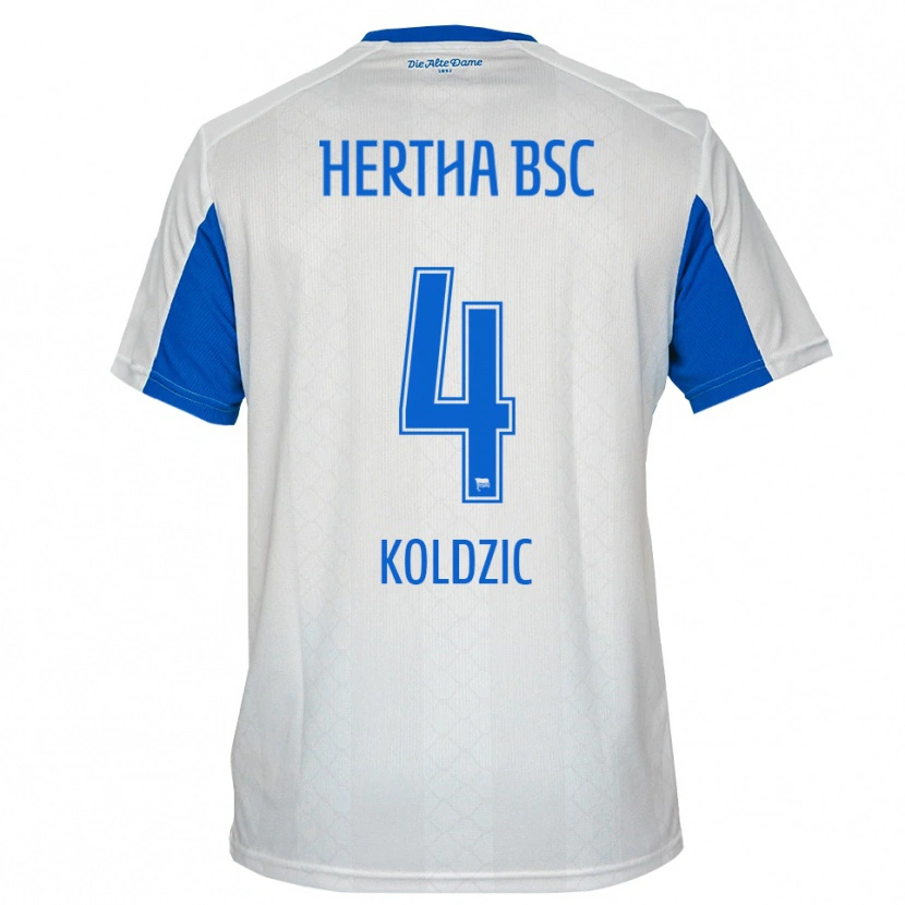 Danxen Kinder Denis Koldzic #4 Weiß Blau Auswärtstrikot Trikot 2025/26 T-Shirt