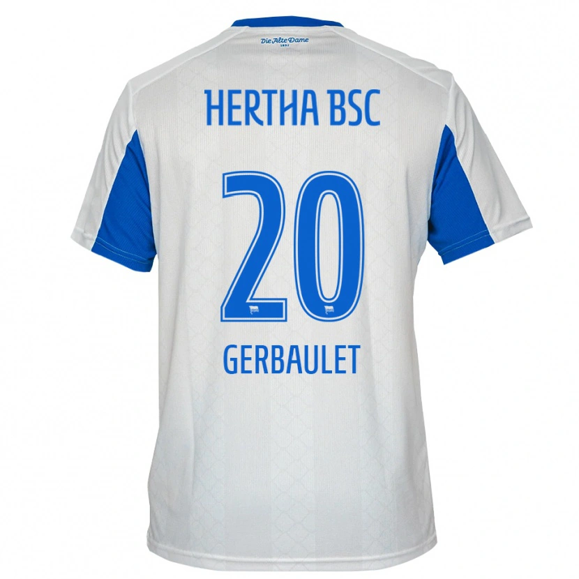 Danxen Kinder Yannick Gerbaulet #20 Weiß Blau Auswärtstrikot Trikot 2025/26 T-Shirt