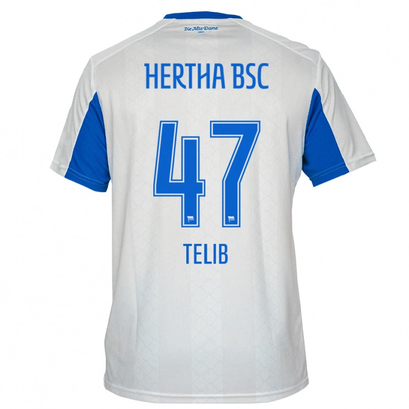 Danxen Kinder Selim Telib #47 Weiß Blau Auswärtstrikot Trikot 2025/26 T-Shirt