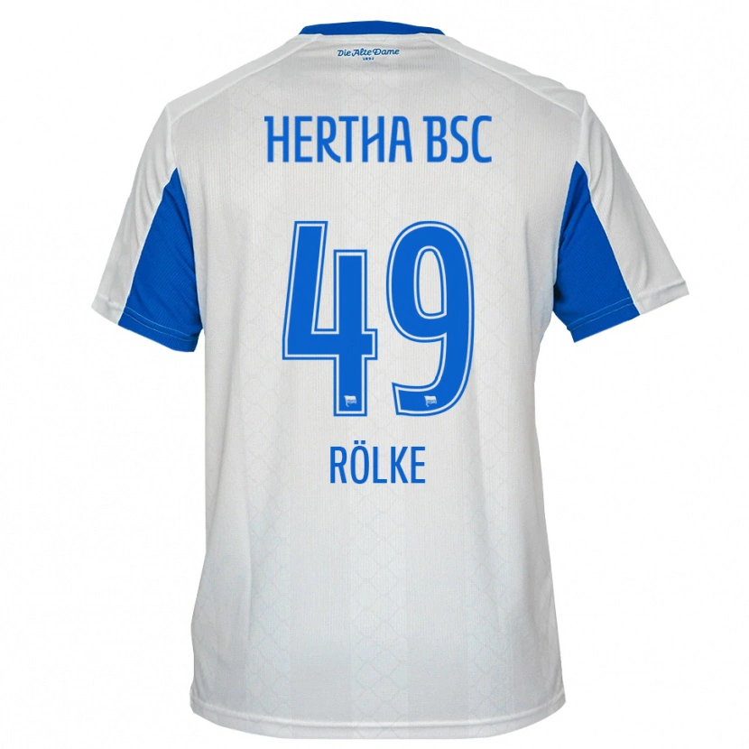 Danxen Kinder Oliver Rölke #49 Weiß Blau Auswärtstrikot Trikot 2025/26 T-Shirt