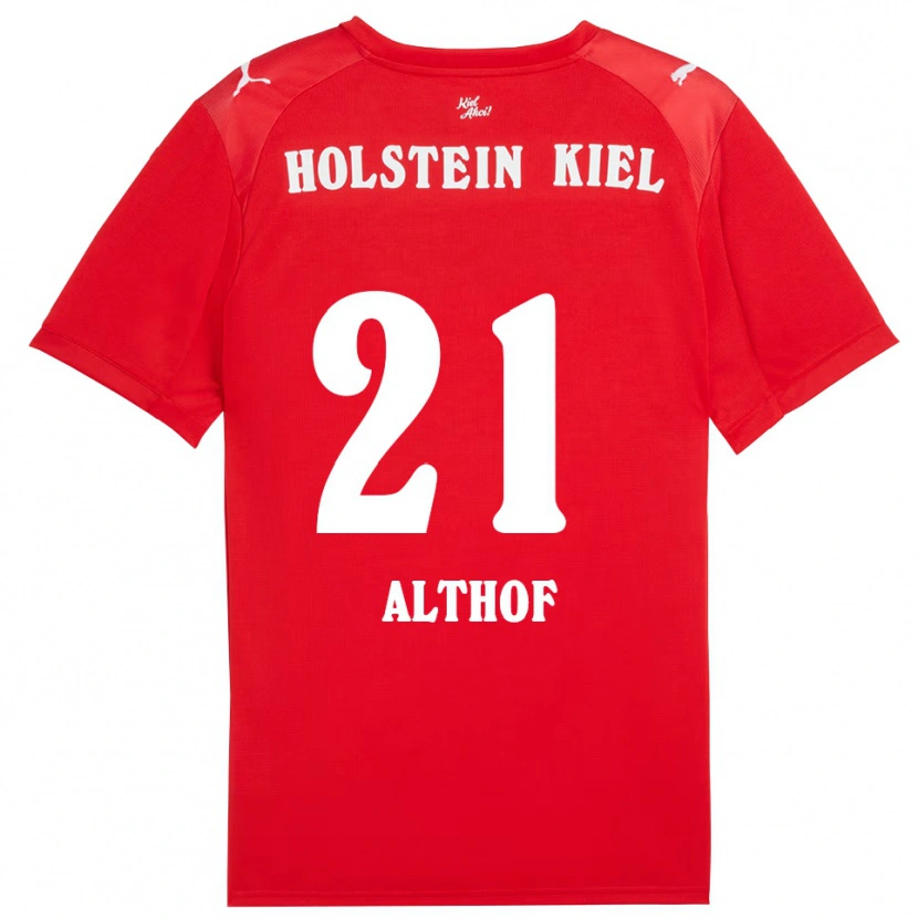 Danxen Kinder Lea Althof #21 Rot Blau Auswärtstrikot Trikot 2025/26 T-Shirt