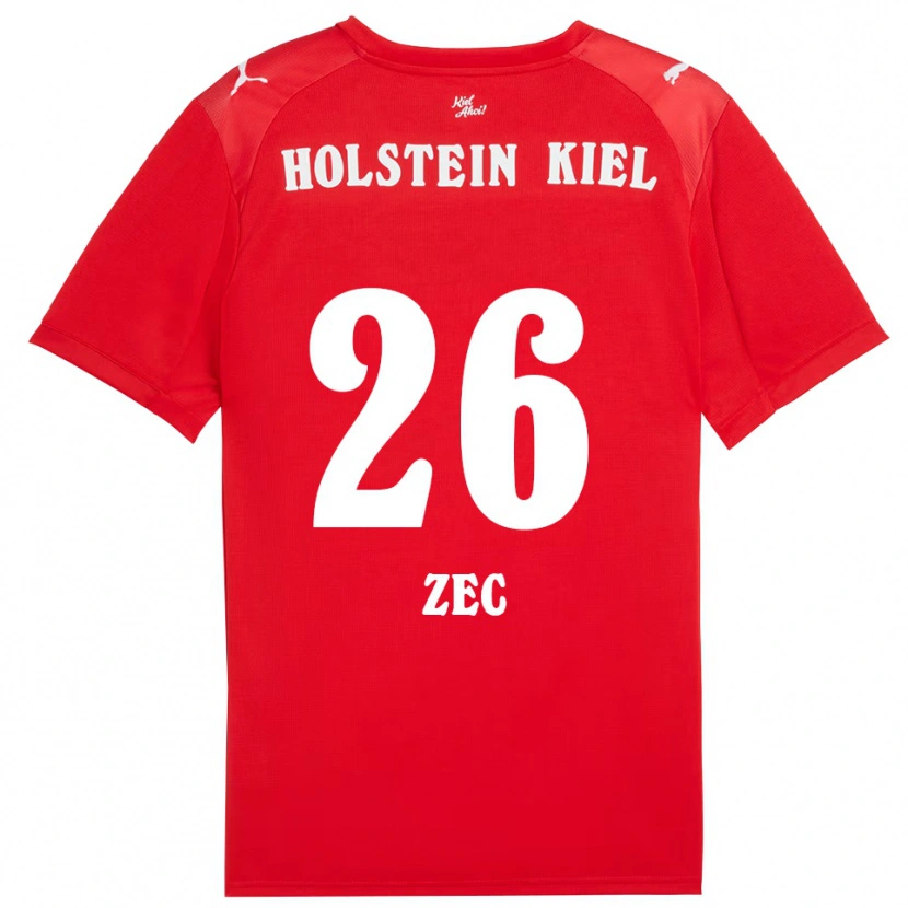 Danxen Kinder David Zec #26 Rot Blau Auswärtstrikot Trikot 2025/26 T-Shirt