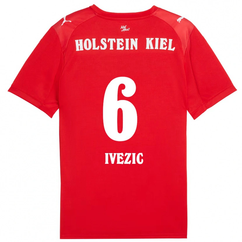 Danxen Kinder Marko Ivezic #6 Rot Blau Auswärtstrikot Trikot 2025/26 T-Shirt