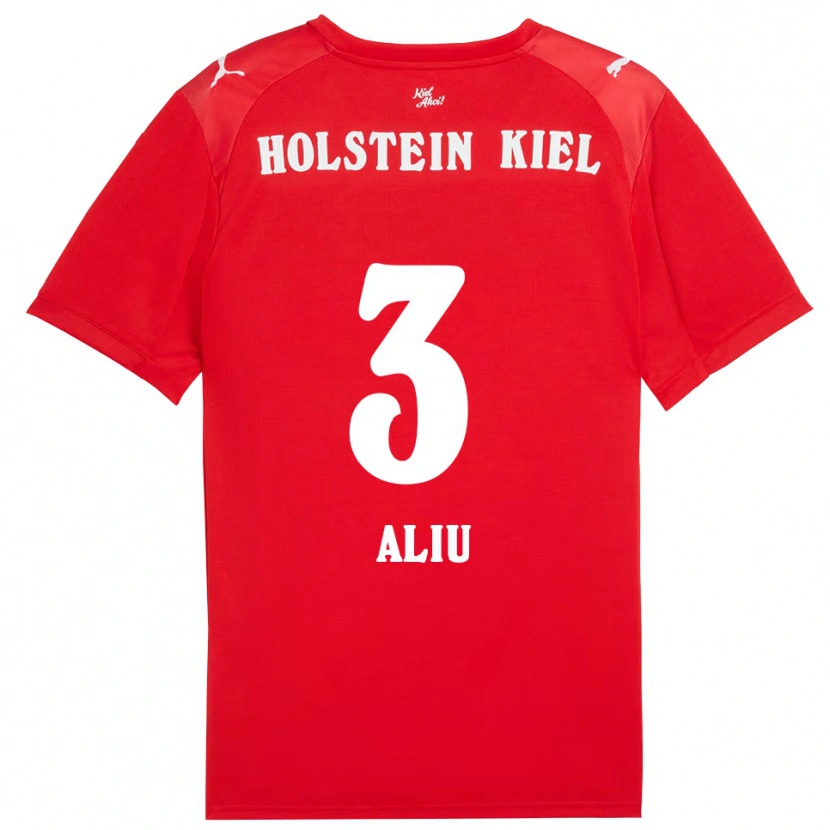 Danxen Kinder Arbnor Aliu #3 Rot Blau Auswärtstrikot Trikot 2025/26 T-Shirt