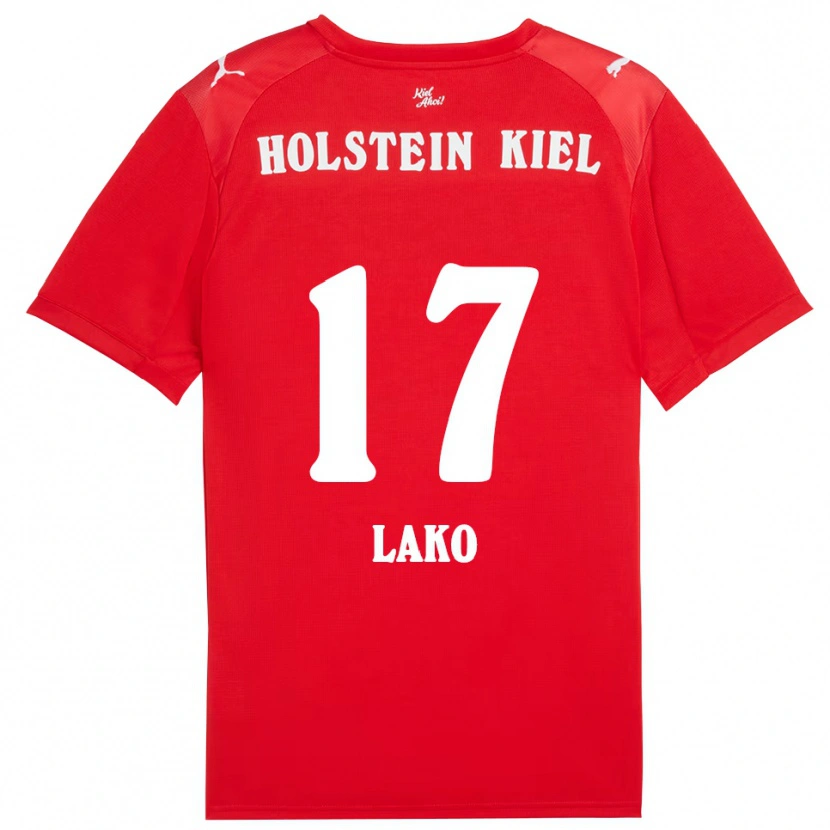 Danxen Kinder Arjela Lako #17 Rot Blau Auswärtstrikot Trikot 2025/26 T-Shirt