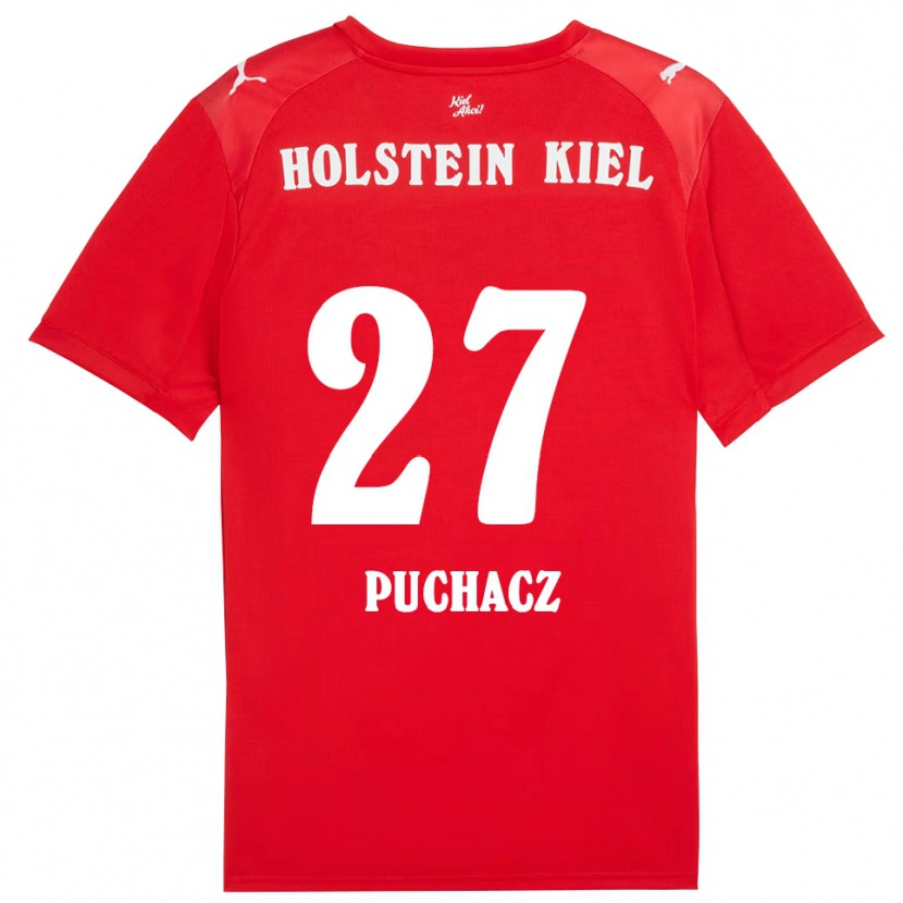 Danxen Kinder Tymoteusz Puchacz #27 Rot Blau Auswärtstrikot Trikot 2025/26 T-Shirt