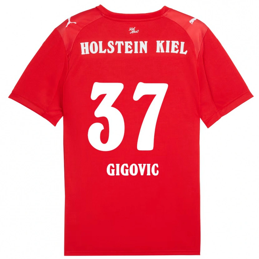 Danxen Kinder Armin Gigovic #37 Rot Blau Auswärtstrikot Trikot 2025/26 T-Shirt