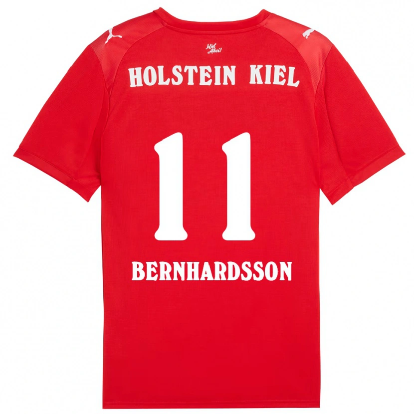 Danxen Kinder Alexander Bernhardsson #11 Rot Blau Auswärtstrikot Trikot 2025/26 T-Shirt