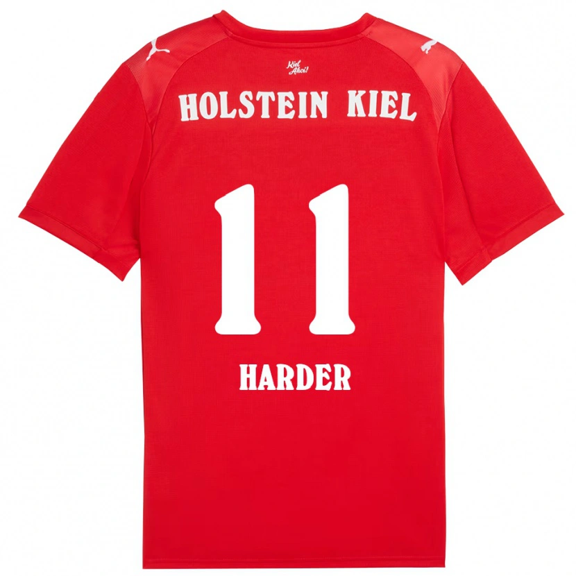Danxen Kinder Paula Harder #11 Rot Blau Auswärtstrikot Trikot 2025/26 T-Shirt
