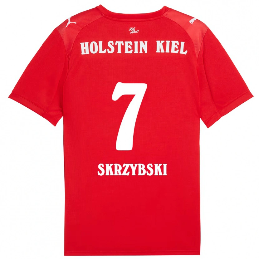 Danxen Kinder Steven Skrzybski #7 Rot Blau Auswärtstrikot Trikot 2025/26 T-Shirt