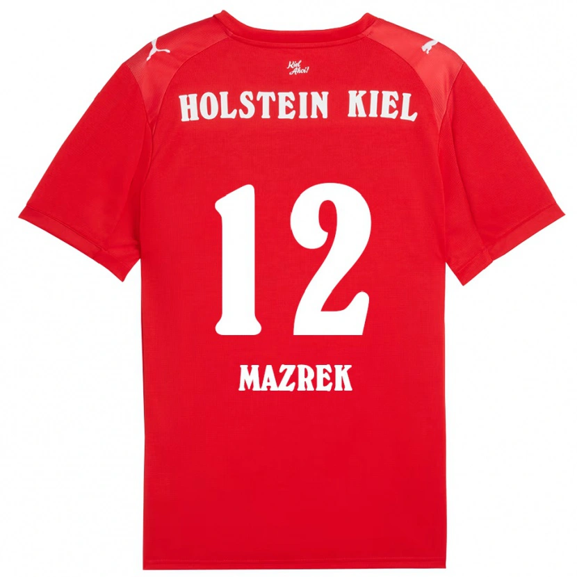 Danxen Kinder Enis Mazrek #12 Rot Blau Auswärtstrikot Trikot 2025/26 T-Shirt