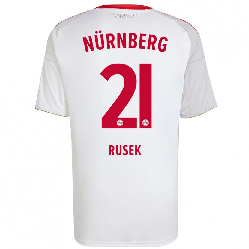 Danxen Kinder Larissa Rusek #21 Weiß Rot Auswärtstrikot Trikot 2025/26 T-Shirt