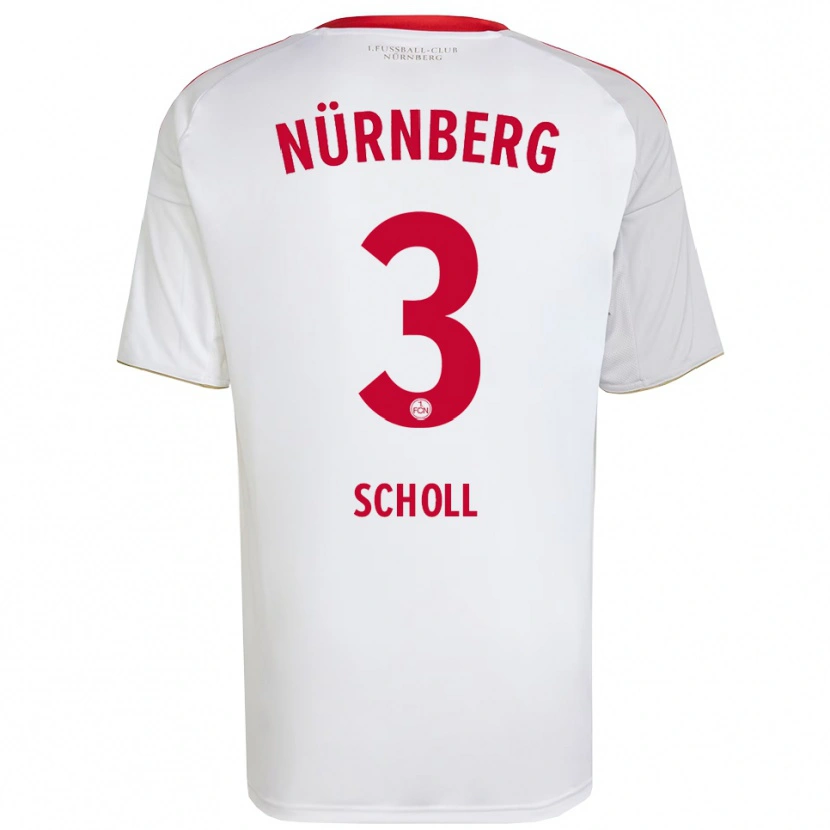 Danxen Kinder Phil Scholl #3 Weiß Rot Auswärtstrikot Trikot 2025/26 T-Shirt