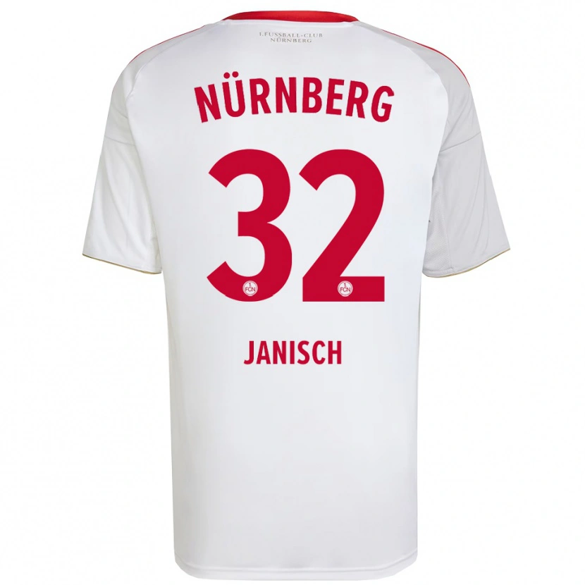 Danxen Kinder Tim Janisch #32 Weiß Rot Auswärtstrikot Trikot 2025/26 T-Shirt