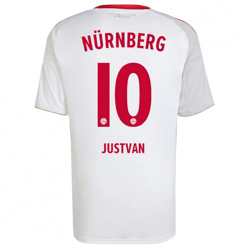 Danxen Kinder Julian Justvan #10 Weiß Rot Auswärtstrikot Trikot 2025/26 T-Shirt