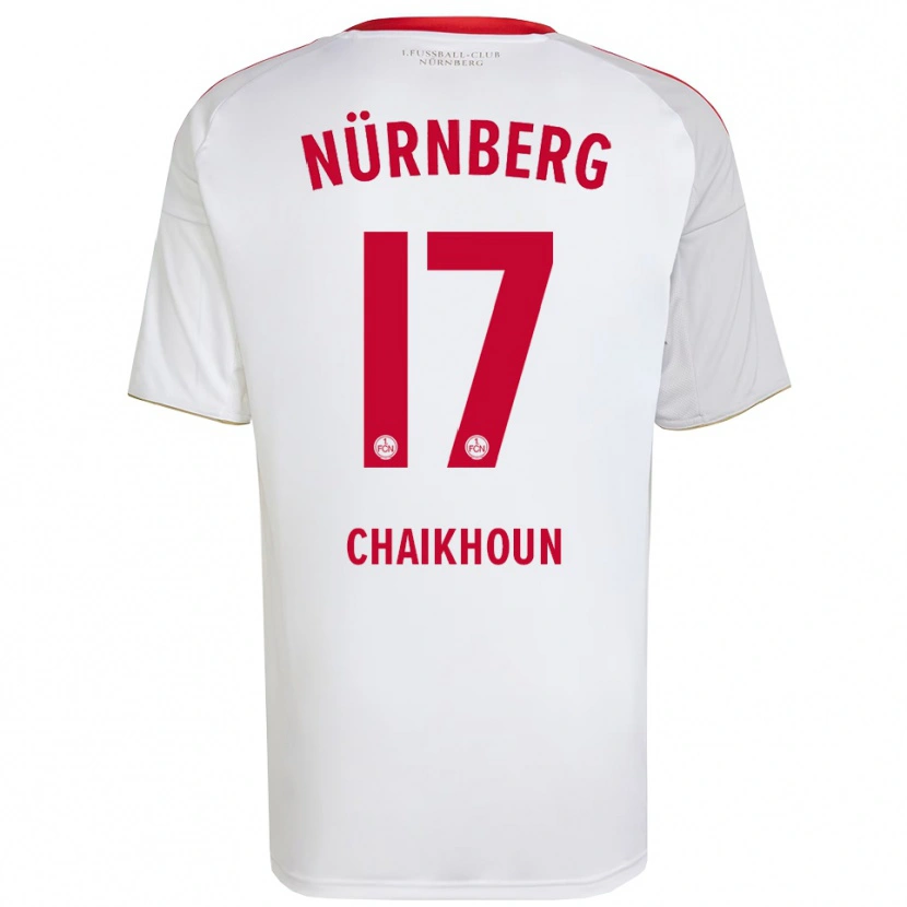 Danxen Kinder Ayoub Chaikhoun #17 Weiß Rot Auswärtstrikot Trikot 2025/26 T-Shirt