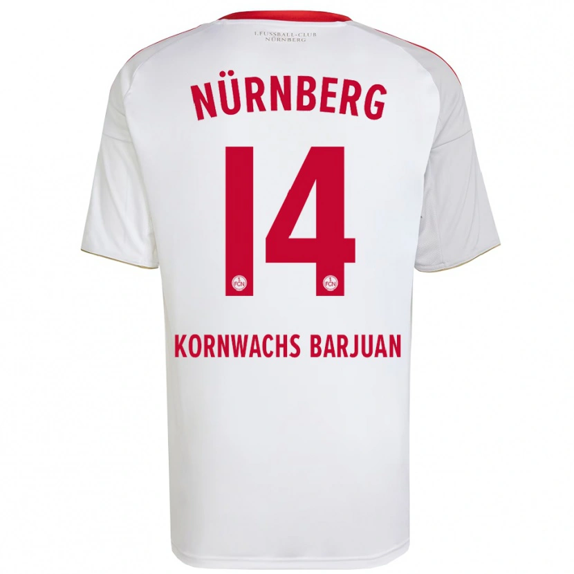 Danxen Kinder Marc Kornwachs Barjuan #14 Weiß Rot Auswärtstrikot Trikot 2025/26 T-Shirt