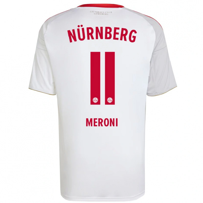 Danxen Kinder Lara Meroni #11 Weiß Rot Auswärtstrikot Trikot 2025/26 T-Shirt
