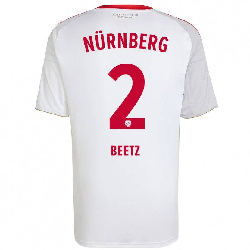 Danxen Kinder Lucas Beetz #2 Weiß Rot Auswärtstrikot Trikot 2025/26 T-Shirt