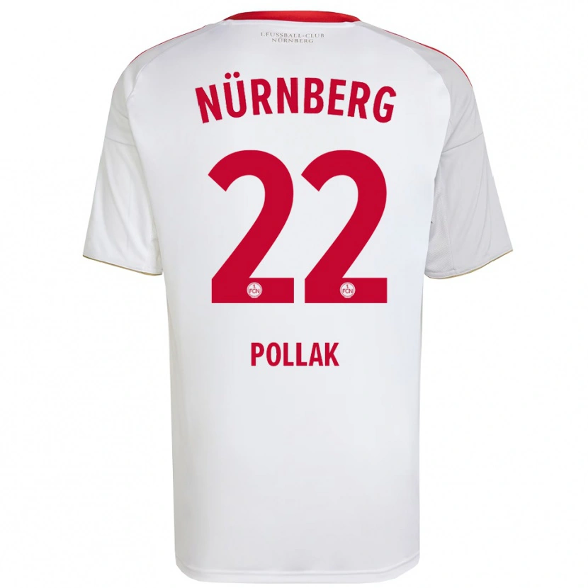 Danxen Kinder Julia Pollak #22 Weiß Rot Auswärtstrikot Trikot 2025/26 T-Shirt