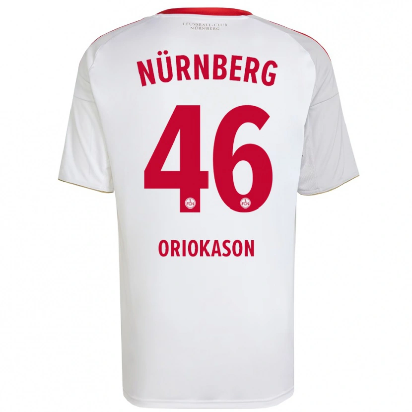 Danxen Kinder Emmanuel Oriokason #46 Weiß Rot Auswärtstrikot Trikot 2025/26 T-Shirt