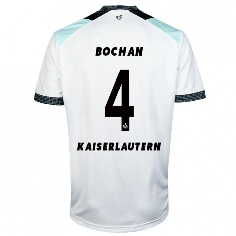 Danxen Kinder Maksym Bochan #4 Weiß Schwarz Auswärtstrikot Trikot 2025/26 T-Shirt