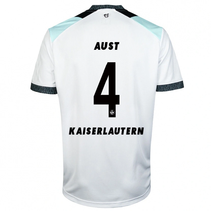 Danxen Kinder Luca Aust #4 Weiß Schwarz Auswärtstrikot Trikot 2025/26 T-Shirt