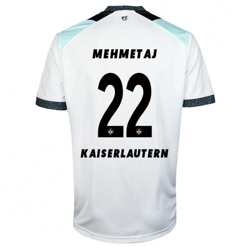 Danxen Kinder Alban Mehmetaj #22 Weiß Schwarz Auswärtstrikot Trikot 2025/26 T-Shirt