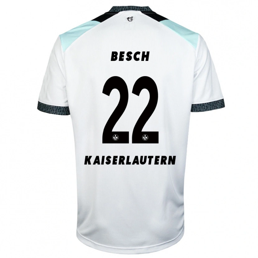 Danxen Kinder Philipp Besch #22 Weiß Schwarz Auswärtstrikot Trikot 2025/26 T-Shirt