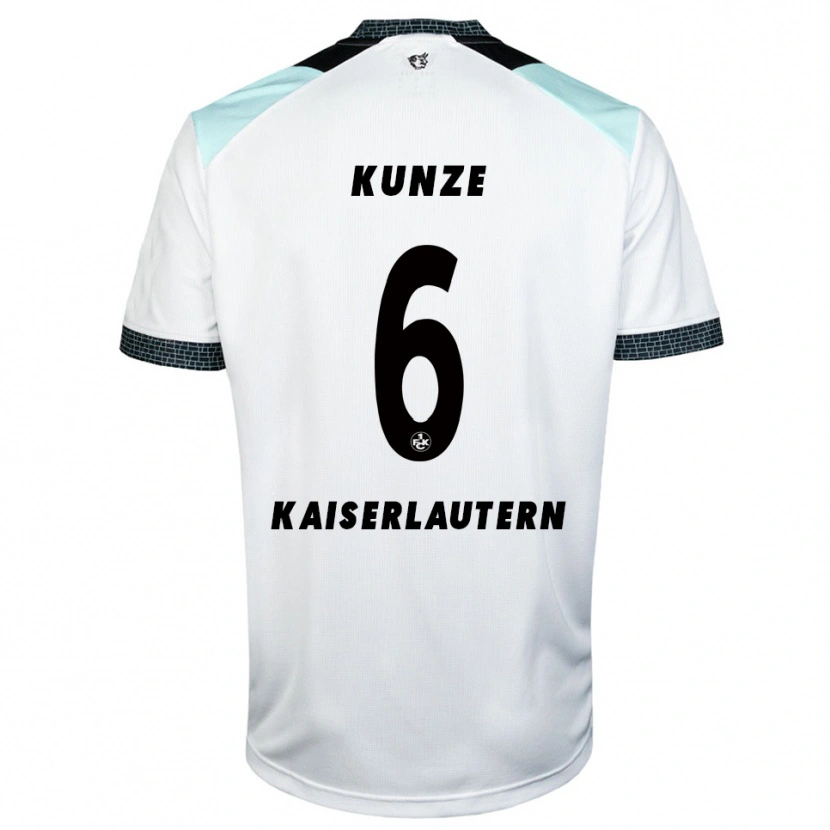 Danxen Kinder Fabian Kunze #6 Weiß Schwarz Auswärtstrikot Trikot 2025/26 T-Shirt
