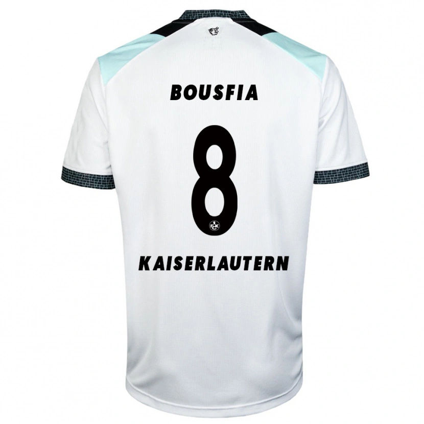 Danxen Kinder Sami Bousfia #8 Weiß Schwarz Auswärtstrikot Trikot 2025/26 T-Shirt