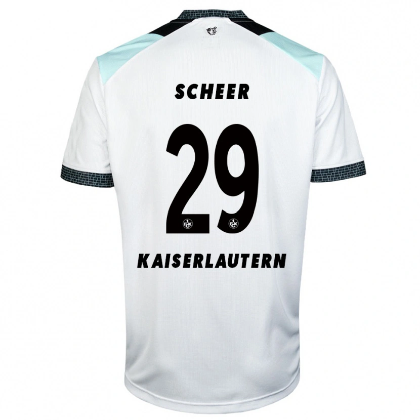 Danxen Kinder Kian Scheer #29 Weiß Schwarz Auswärtstrikot Trikot 2025/26 T-Shirt