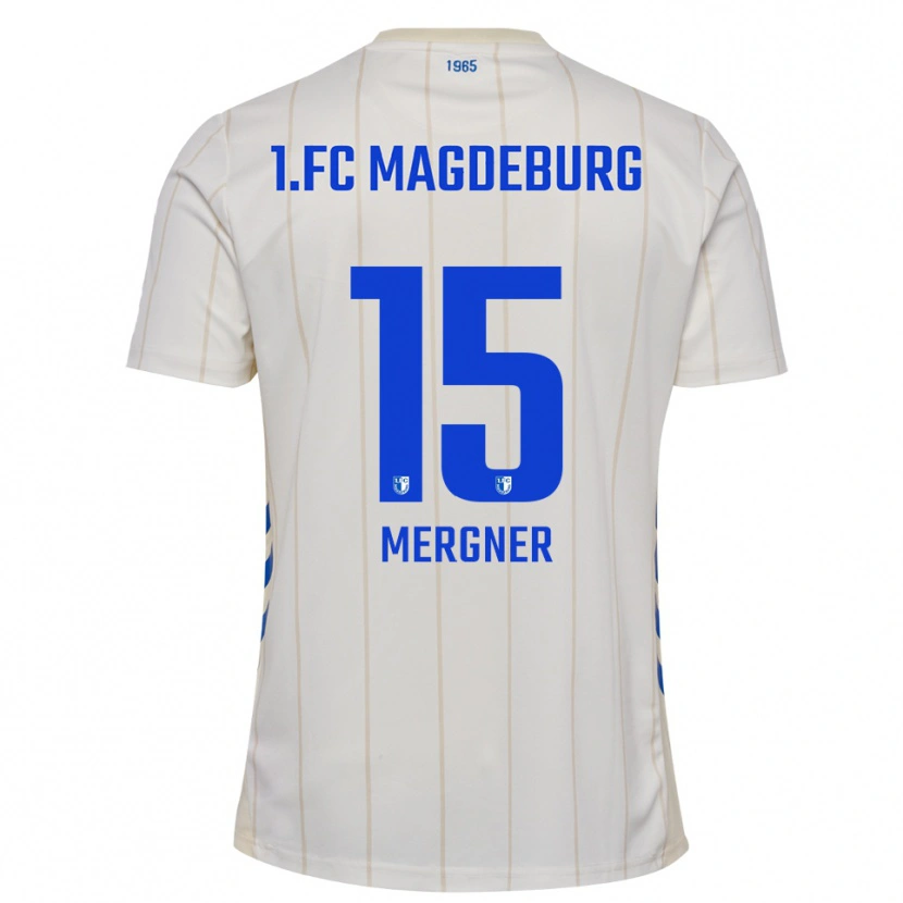 Danxen Kinder Leon Mergner #15 Weiß Blau Auswärtstrikot Trikot 2025/26 T-Shirt