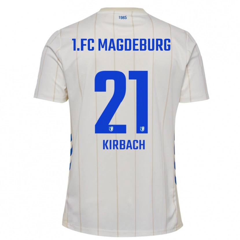 Danxen Kinder Gustav Kirbach #21 Weiß Blau Auswärtstrikot Trikot 2025/26 T-Shirt