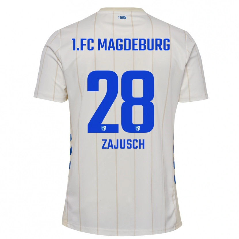 Danxen Kinder Marcel Zajusch #28 Weiß Blau Auswärtstrikot Trikot 2025/26 T-Shirt