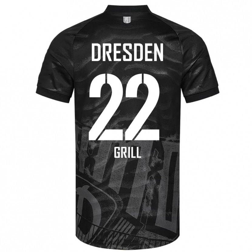 Danxen Kinder Lennart Grill #22 Schwarz Grau Auswärtstrikot Trikot 2025/26 T-Shirt