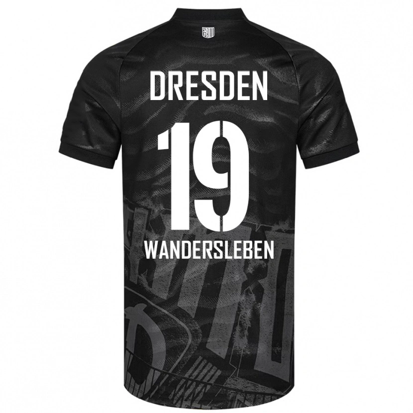 Danxen Kinder Arian-Rayan Wandersleben #19 Schwarz Grau Auswärtstrikot Trikot 2025/26 T-Shirt