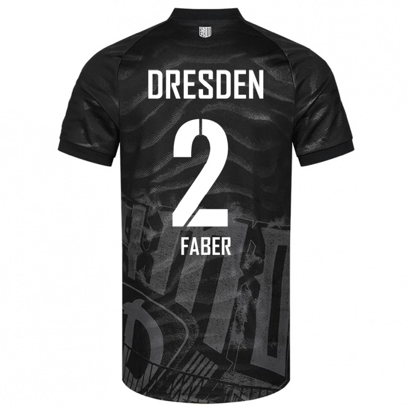 Danxen Kinder Konrad Faber #2 Schwarz Grau Auswärtstrikot Trikot 2025/26 T-Shirt
