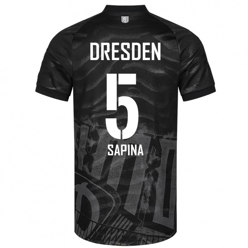 Danxen Kinder Vinko Sapina #5 Schwarz Grau Auswärtstrikot Trikot 2025/26 T-Shirt