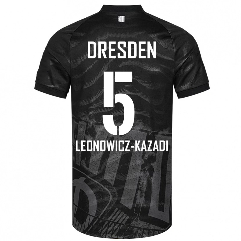 Danxen Kinder Jonathan Leonowicz-Kazadi #5 Schwarz Grau Auswärtstrikot Trikot 2025/26 T-Shirt