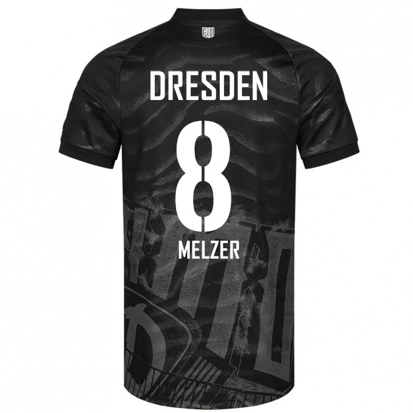 Danxen Kinder Otto Melzer #8 Schwarz Grau Auswärtstrikot Trikot 2025/26 T-Shirt