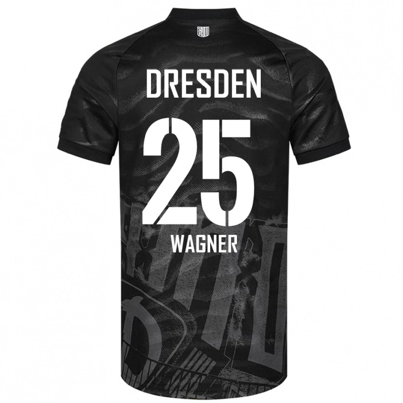 Danxen Kinder Noah Wagner #25 Schwarz Grau Auswärtstrikot Trikot 2025/26 T-Shirt