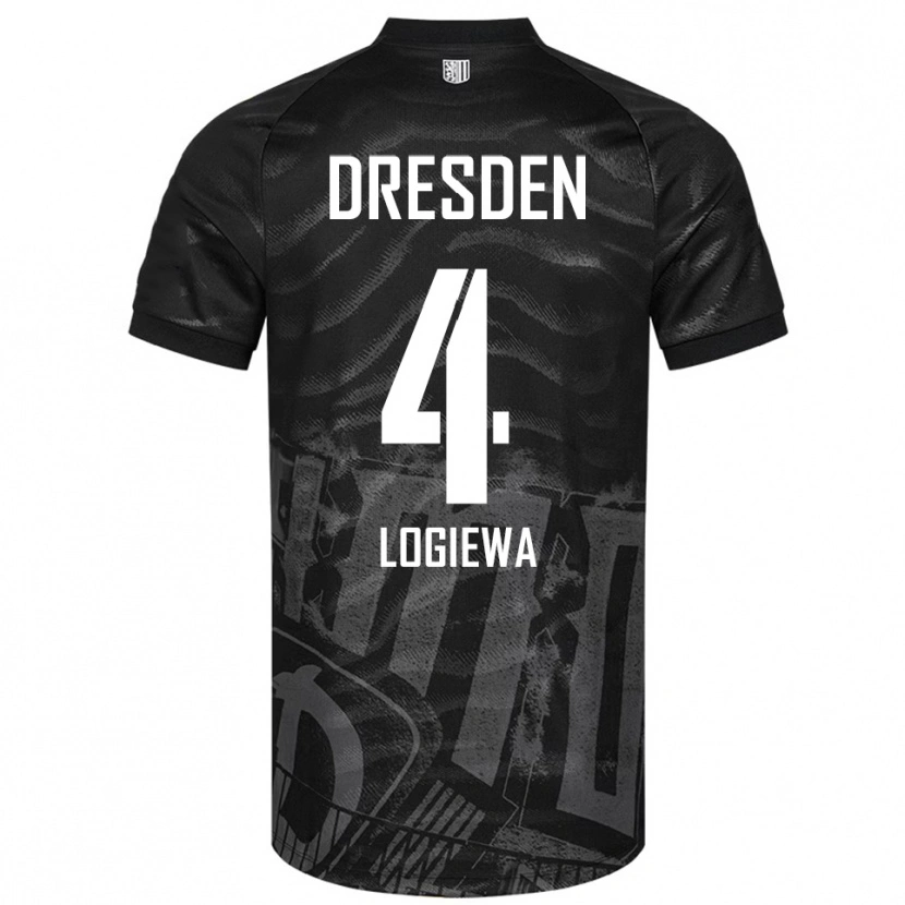 Danxen Kinder Luca Logiewa #4 Schwarz Grau Auswärtstrikot Trikot 2025/26 T-Shirt