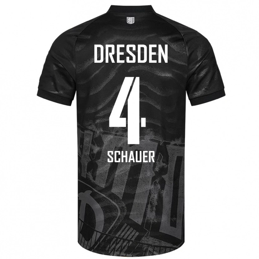 Danxen Kinder Maurice Schauer #4 Schwarz Grau Auswärtstrikot Trikot 2025/26 T-Shirt