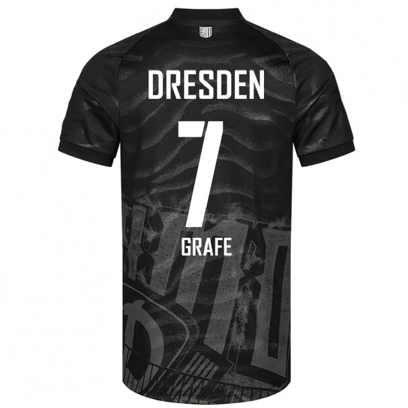 Danxen Kinder Quentin Grafe #7 Schwarz Grau Auswärtstrikot Trikot 2025/26 T-Shirt
