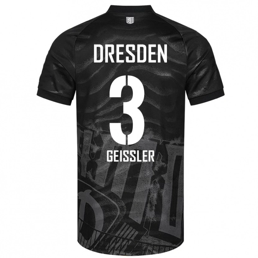 Danxen Kinder Jonathan Geißler #3 Schwarz Grau Auswärtstrikot Trikot 2025/26 T-Shirt